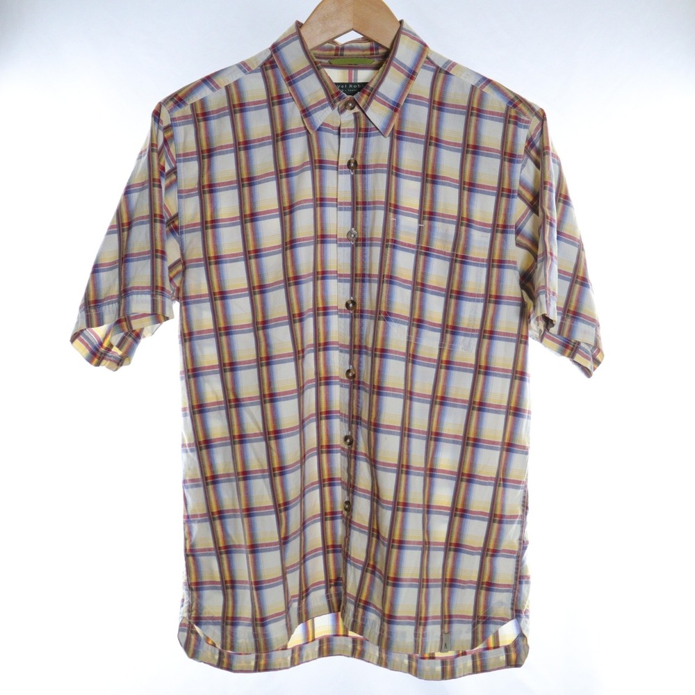 Royal Robbins Shirt Mens M Multicolor Plaid Button-Up Short Sleeve Cotton